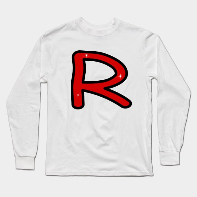 Letter R. Name with letter R. Personalized gift. Abbreviation. Abbreviation. Lettering Long Sleeve T-Shirt by grafinya